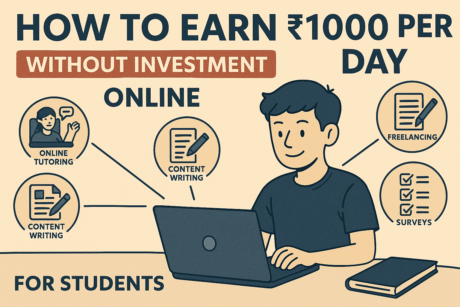 how to earn 1000 rs per day without investment online for students