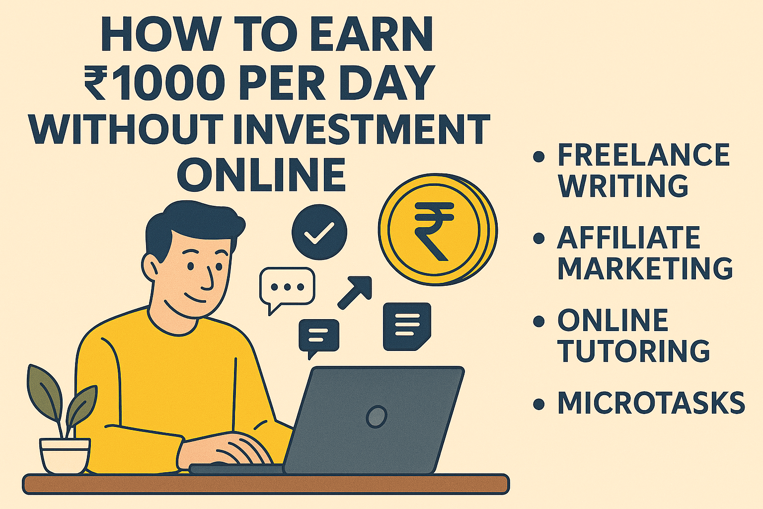 how to earn 1000 rs per day without investment online