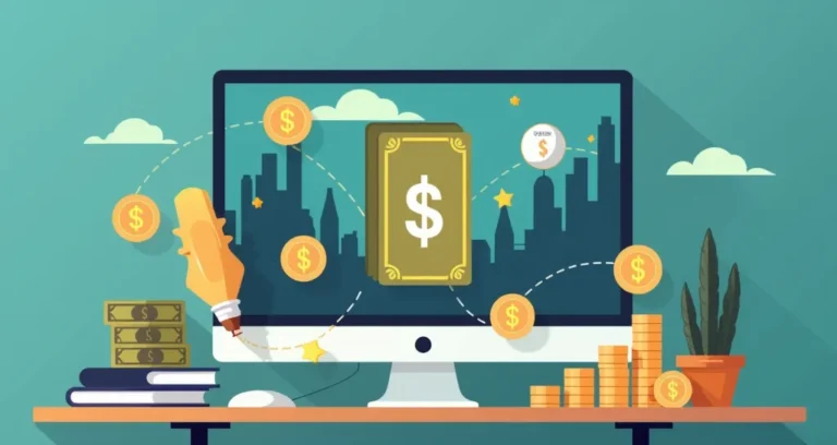 A person working on a laptop to earn money online.